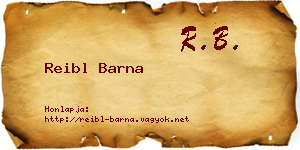 Reibl Barna névjegykártya